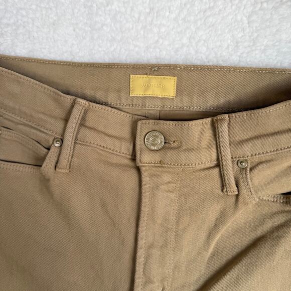 MOTHER Jeans 28 The Mid Rise Dazzler Ankle Fray Straight Leg Brown Denim - Picture 4 of 9